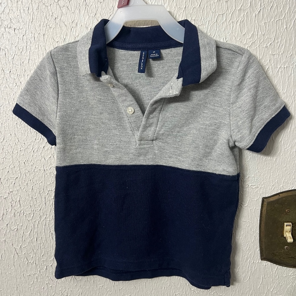 CLASSIC PIQUE POLO Two Toned Grey and Navy 2t